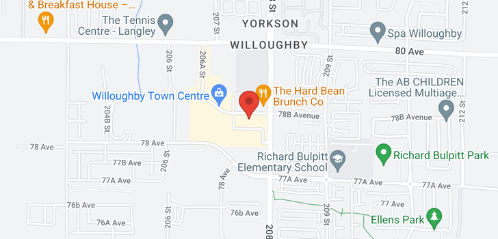 map of 216 20728 WILLOUGHBY TOWN CENTRE DRIVE